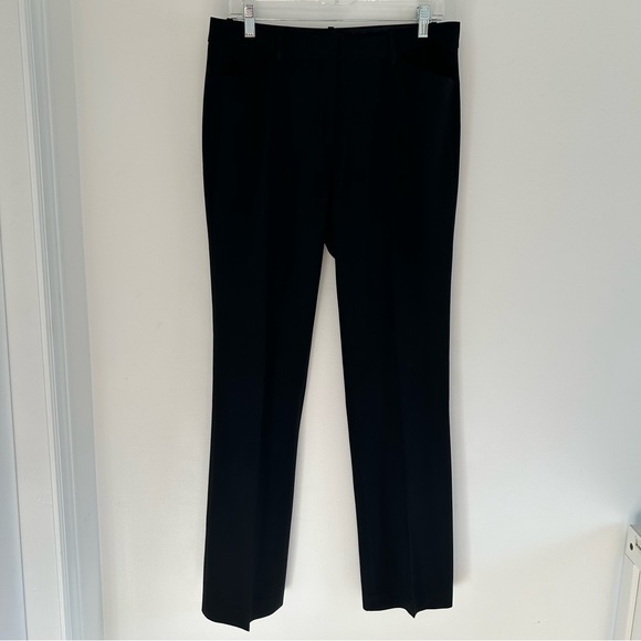 THEORY Wool Blend Straight Leg Trouser Black Size 10 - Picture 3 of 15